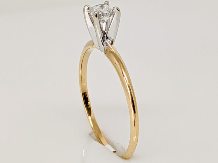14K .16 CARAT TOTAL SI1 G DIAMOND PRINCESS CUT SOLITAIRE ESTATE RING 1.1 GRAMS