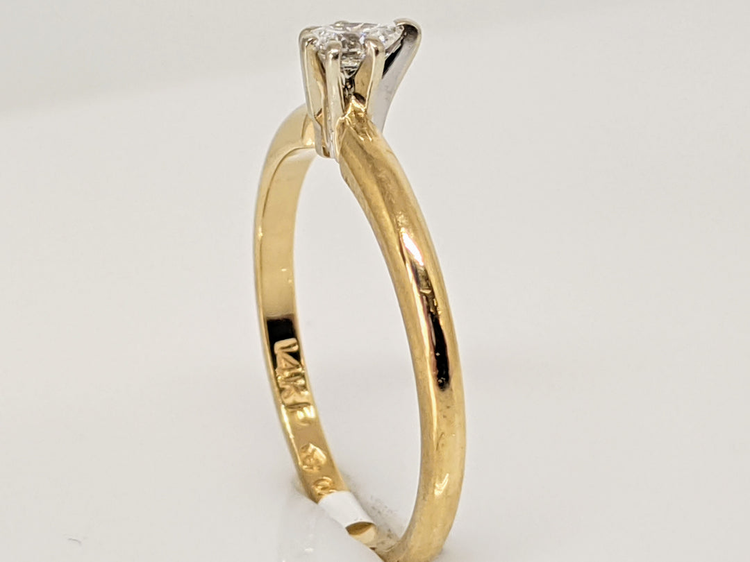 14K .14 CARAT TOTAL SI2 G DIAMOND PEAR SOLITAIRE ESTATE RING 1.6 GRAMS