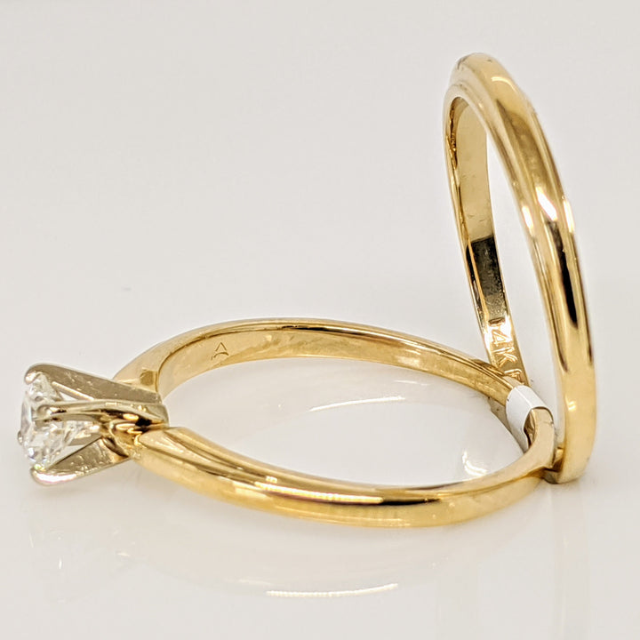 14K .34 CARAT TOTAL SI J DIAMOND ROUND ESTATE SET 3.4 GRAMS