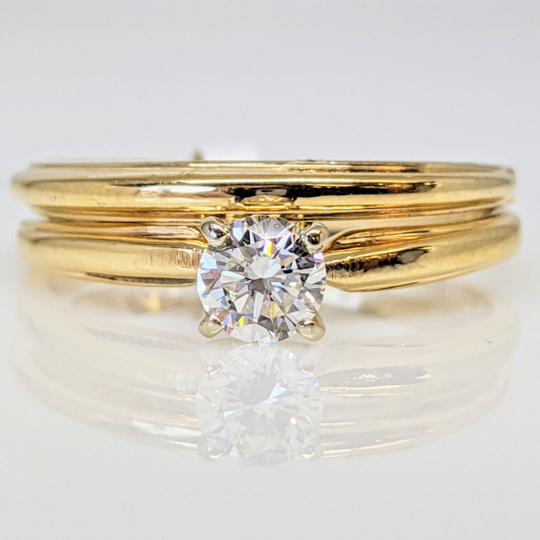 14K .34 CARAT TOTAL SI J DIAMOND ROUND ESTATE SET 3.4 GRAMS