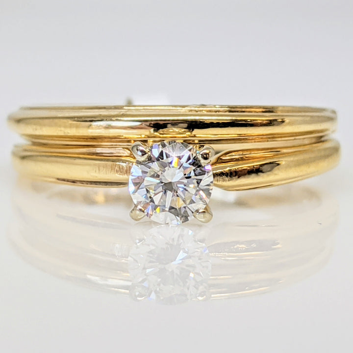 14K .34 CARAT TOTAL SI J DIAMOND ROUND ESTATE SET 3.4 GRAMS