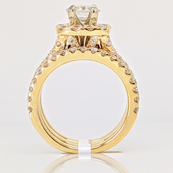 14K 3.17 CARAT TOTAL WEIGHT VVS2-SI2 F-G DIAMOND ROUND (77) HALO NEIL LANE RING 11.9 GRAMS