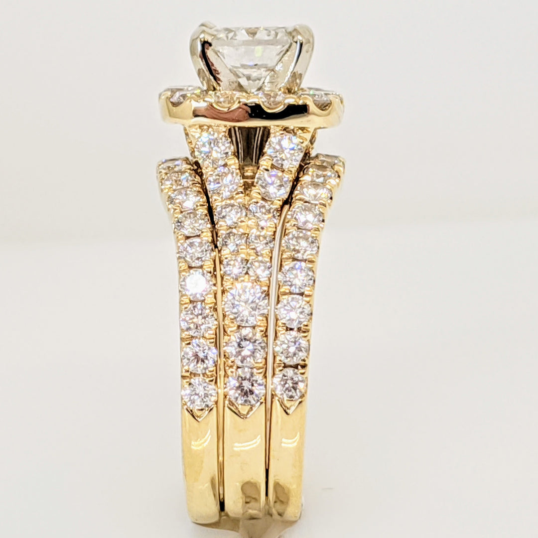 14K 3.17 CARAT TOTAL WEIGHT VVS2-SI2 F-G DIAMOND ROUND (77) HALO NEIL LANE RING 11.9 GRAMS