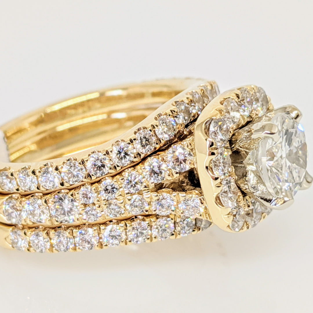 14K 3.17 CARAT TOTAL WEIGHT VVS2-SI2 F-G DIAMOND ROUND (77) HALO NEIL LANE RING 11.9 GRAMS