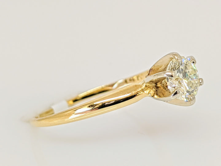 14K .46 CARAT TOTAL SI2 K DIAMOND ROUND 6-PRONG SOLITARE ESTATE RING 1.4 GRAMS