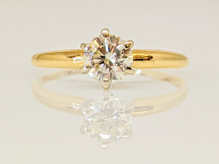 14K .46 CARAT TOTAL SI2 K DIAMOND ROUND 6-PRONG SOLITARE ESTATE RING 1.4 GRAMS
