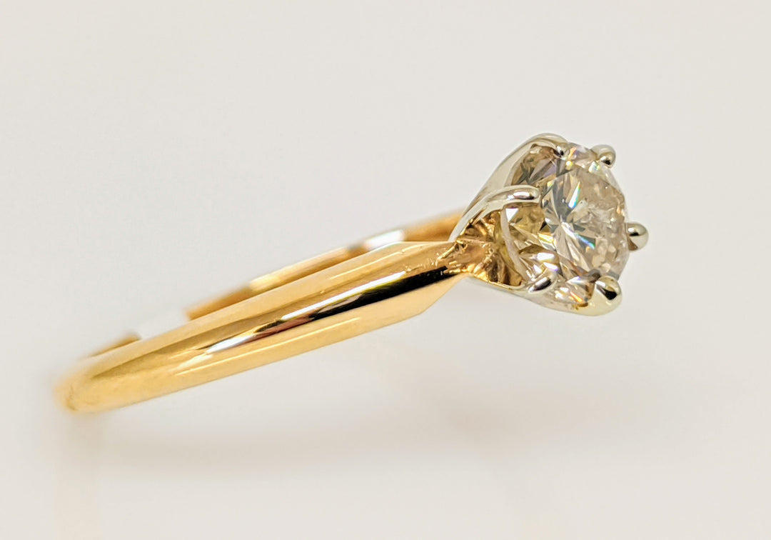 14K .53 CARAT TOTAL I1 N DIAMOND ROUND SOLITAIRE ESTATE RING 2.1 GRAMS