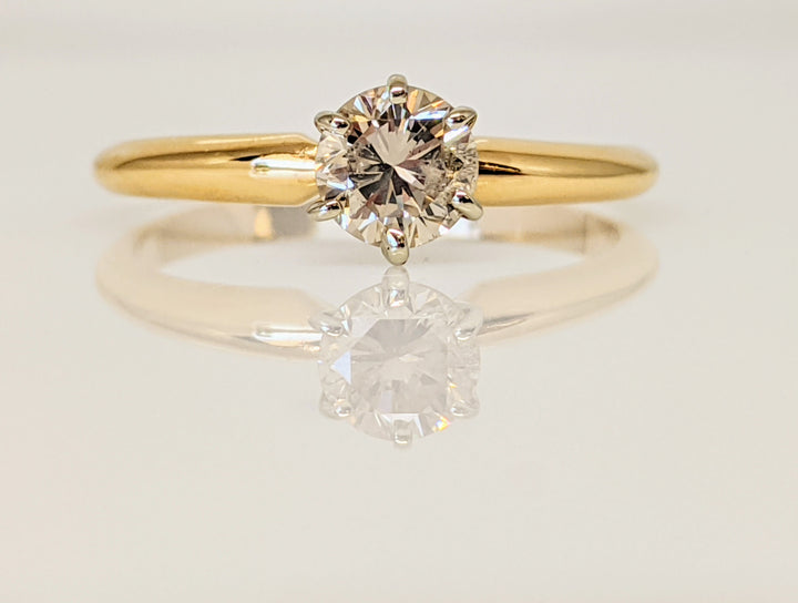 14K .53 CARAT TOTAL I1 N DIAMOND ROUND SOLITAIRE ESTATE RING 2.1 GRAMS