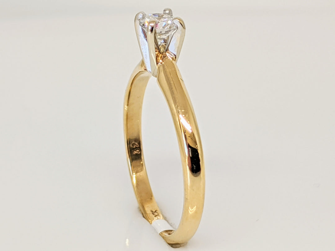 14K .32 CARAT TOTAL SI2 H DIAMOND ROUND 4-PRONG SOLITAIRE ESTATE RING 2.4 GRAMS