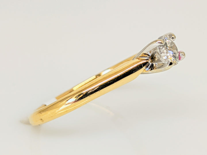 14K .32 CARAT TOTAL SI2 H DIAMOND ROUND 4-PRONG SOLITAIRE ESTATE RING 2.4 GRAMS