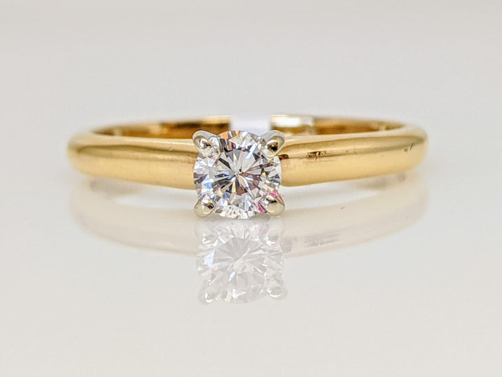 14K .32 CARAT TOTAL SI2 H DIAMOND ROUND 4-PRONG SOLITAIRE ESTATE RING 2.4 GRAMS