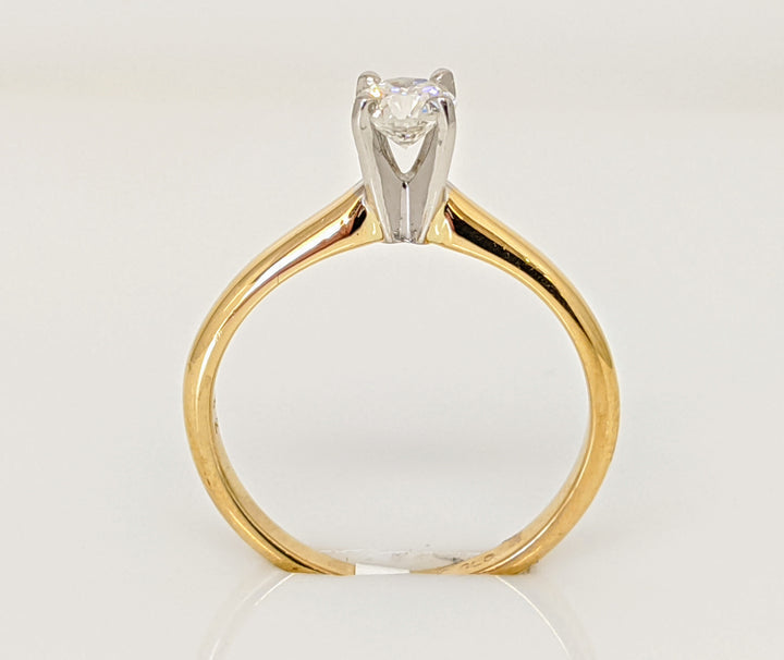 14K .32 CARAT TOTAL SI2 F-G DIAMOND ROUND SOLITAIRE ESTATE RING 2.2 GRAMS
