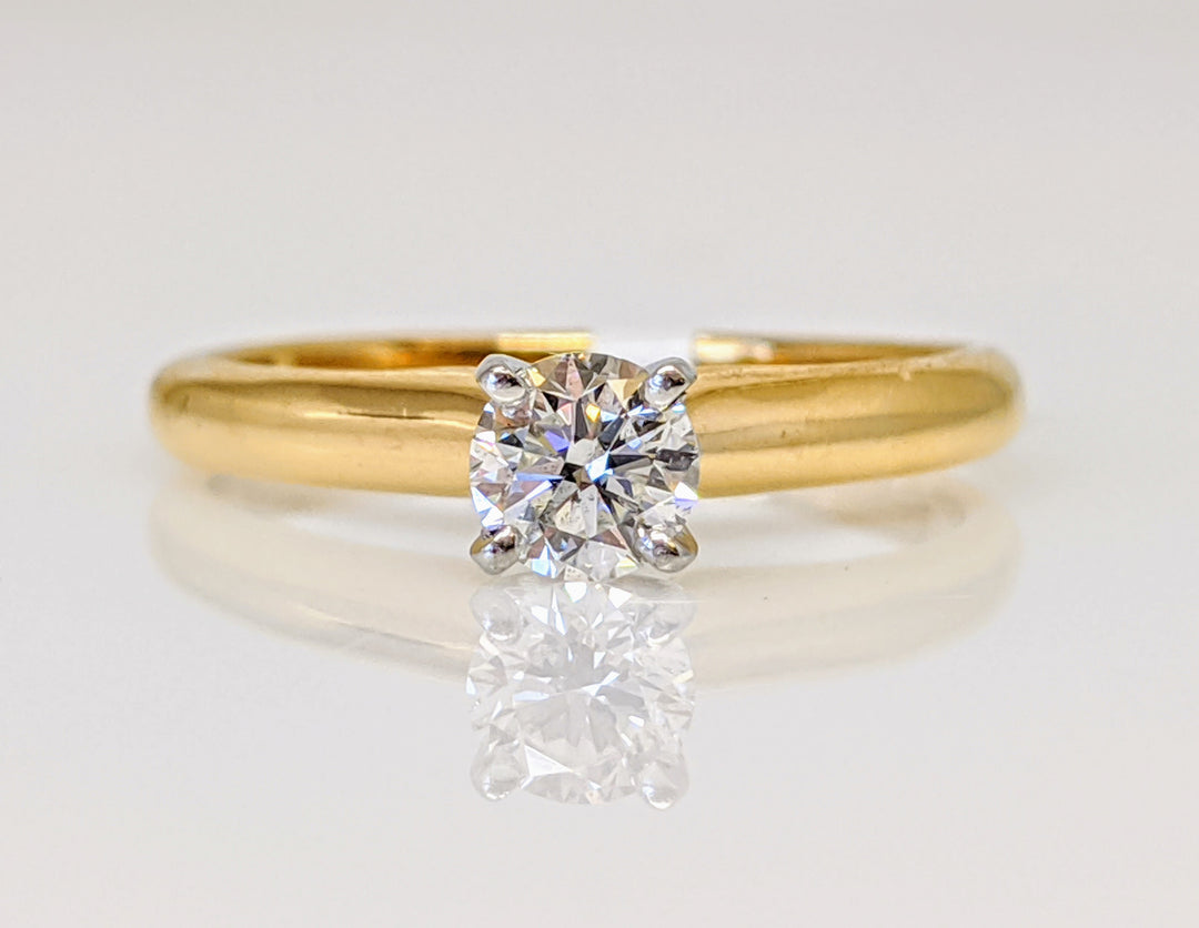 14K .32 CARAT TOTAL SI2 F-G DIAMOND ROUND SOLITAIRE ESTATE RING 2.2 GRAMS