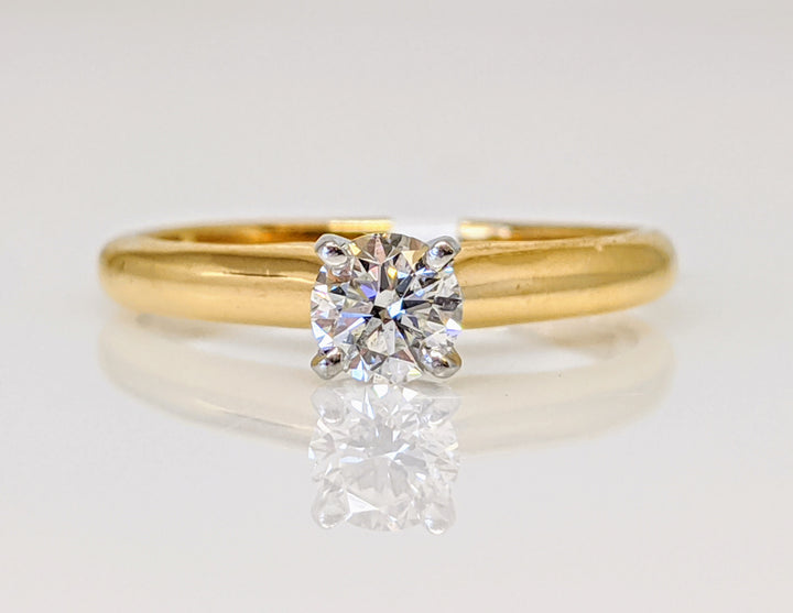 14K .32 CARAT TOTAL SI2 F-G DIAMOND ROUND SOLITAIRE ESTATE RING 2.2 GRAMS