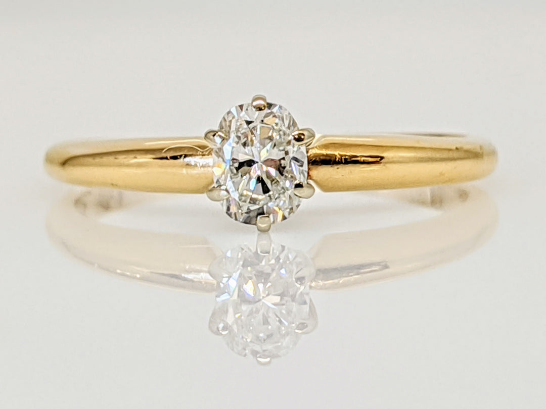 14K .24 CARAT TOTAL VS H DIAMOND OVAL SOLITAIRE ESTATE RING 1.5 GRAMS
