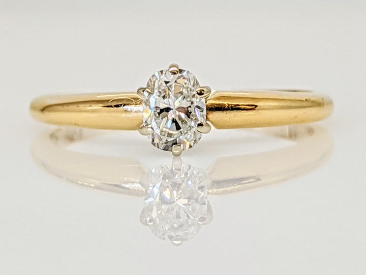 14K .24 CARAT TOTAL VS H DIAMOND OVAL SOLITAIRE ESTATE RING 1.5 GRAMS