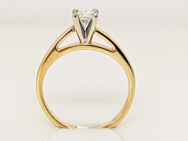 14K .25 CARAT TOTAL SI3 H DIAMOND PRINCESS CUT RAISED SHANK SOLITAIRE ESTATE RING 2.6 GRAMS