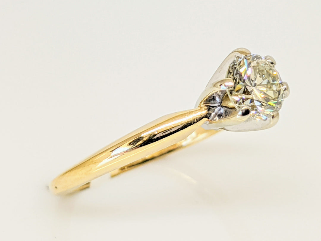 14K .39 CARAT TOTAL SI2 P DIAMOND ROUND SOLITAIRE ESTATE RING 2.1 GRAMS