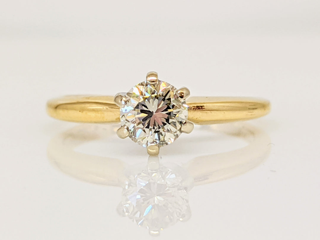 14K .39 CARAT TOTAL SI2 P DIAMOND ROUND SOLITAIRE ESTATE RING 2.1 GRAMS