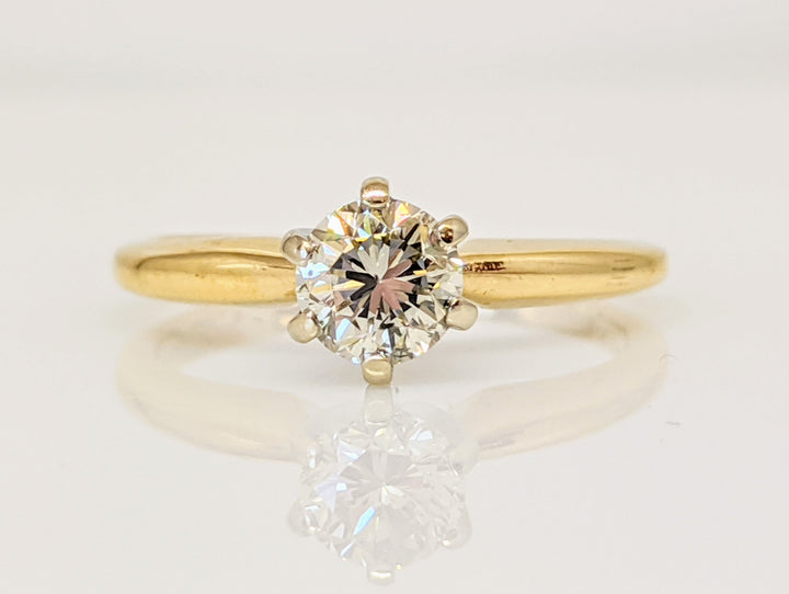 14K .39 CARAT TOTAL SI2 P DIAMOND ROUND SOLITAIRE ESTATE RING 2.1 GRAMS