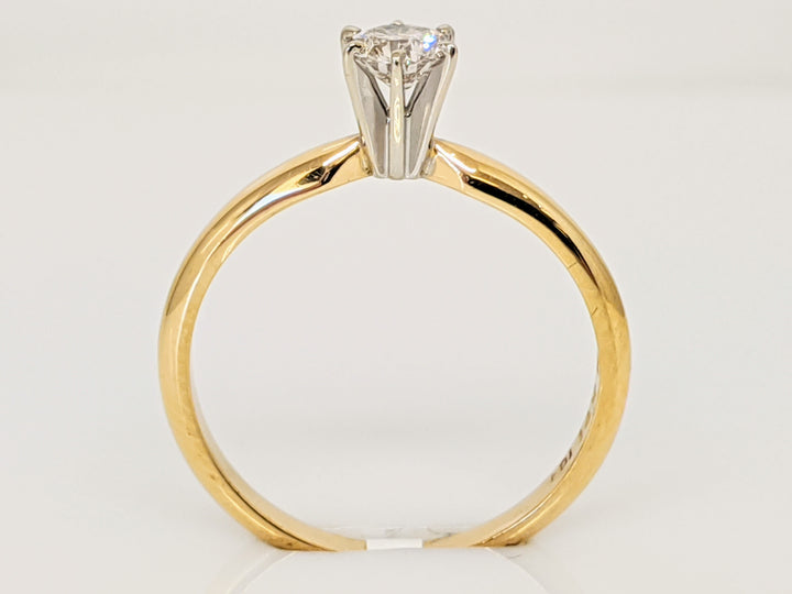 14K .31 CARAT TOTAL I1 H DIAMOND ROUND 6-PRONG SOLITAIRE ESTATE RING 2.1 GRAMS