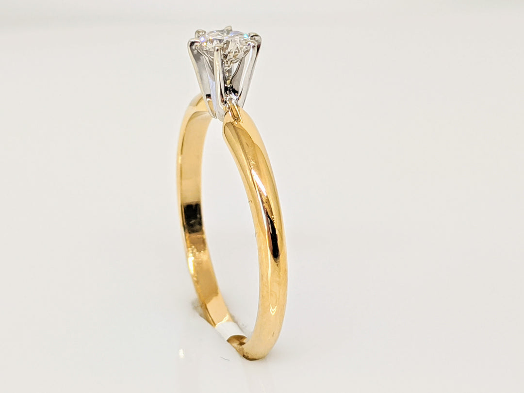 14K .31 CARAT TOTAL I1 H DIAMOND ROUND 6-PRONG SOLITAIRE ESTATE RING 2.1 GRAMS