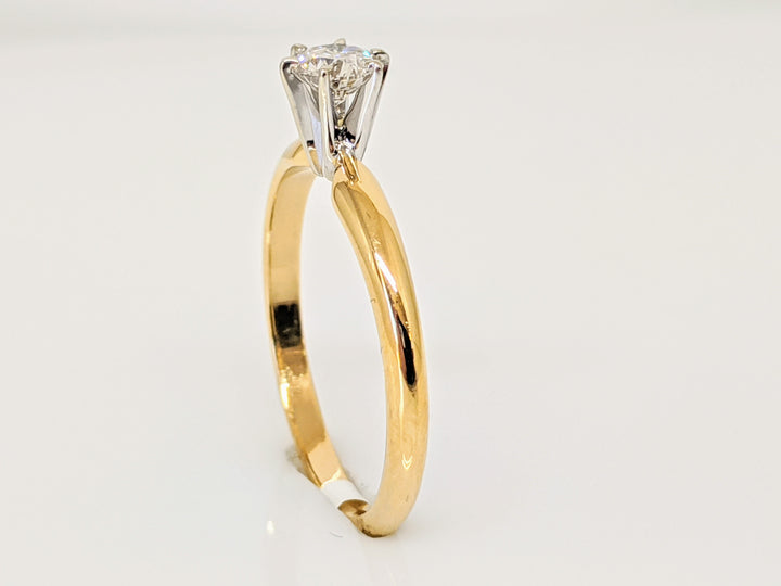 14K .31 CARAT TOTAL I1 H DIAMOND ROUND 6-PRONG SOLITAIRE ESTATE RING 2.1 GRAMS