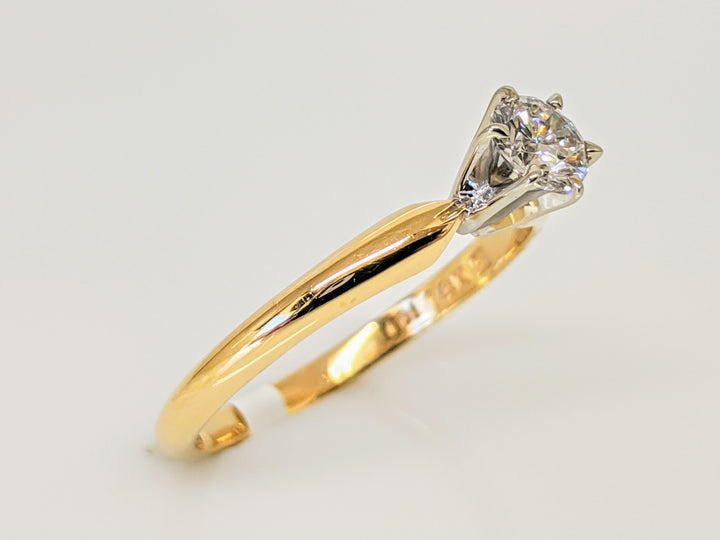 14K .31 CARAT TOTAL I1 H DIAMOND ROUND 6-PRONG SOLITAIRE ESTATE RING 2.1 GRAMS