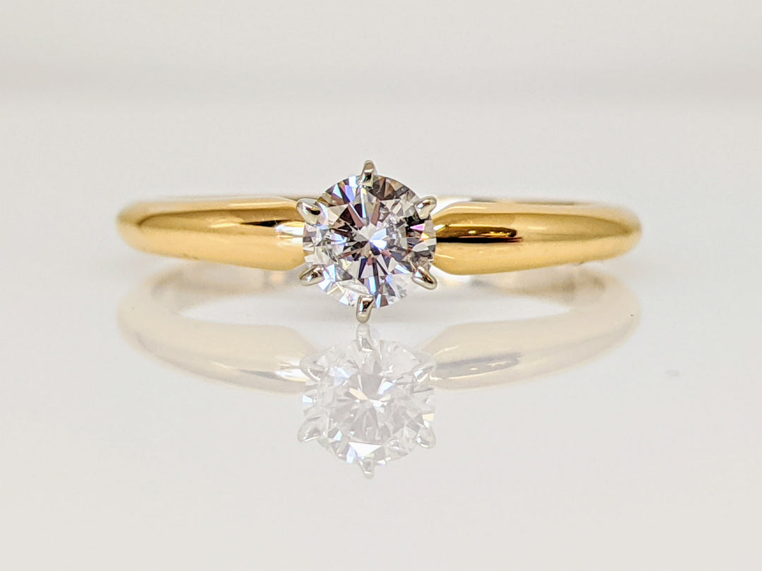 14K .31 CARAT TOTAL I1 H DIAMOND ROUND 6-PRONG SOLITAIRE ESTATE RING 2.1 GRAMS