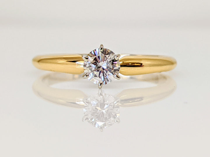 14K .31 CARAT TOTAL I1 H DIAMOND ROUND 6-PRONG SOLITAIRE ESTATE RING 2.1 GRAMS