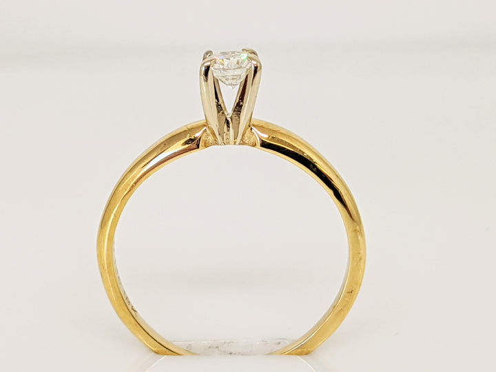 18K .25 CARAT TOTAL SI1 J DIAMOND ROUND 4-PRONG SOLITAIRE ESTATE RING 1.9 GRAMS