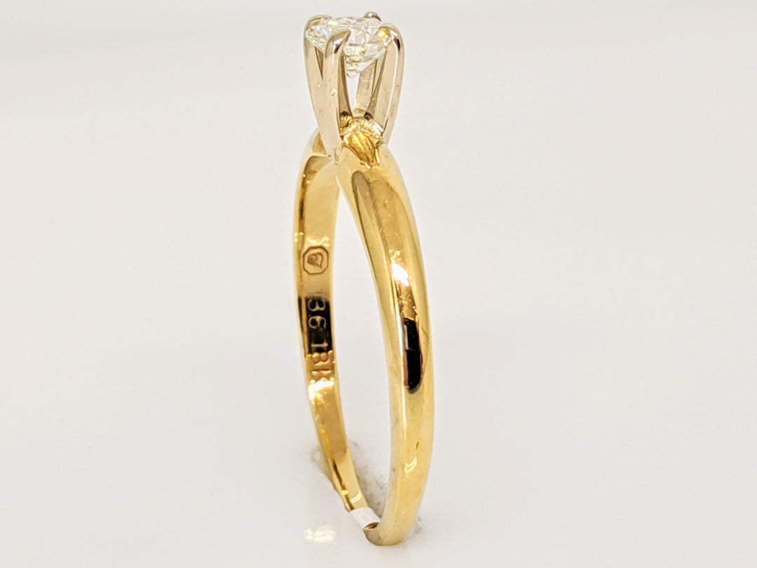 18K .25 CARAT TOTAL SI1 J DIAMOND ROUND 4-PRONG SOLITAIRE ESTATE RING 1.9 GRAMS