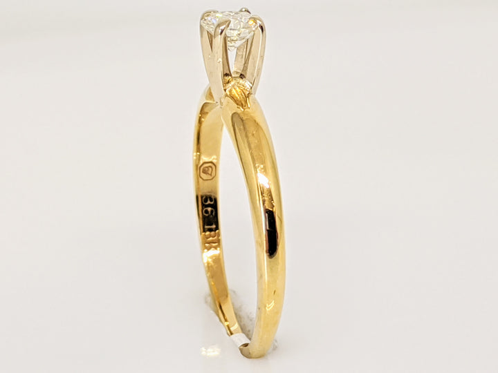 18K .25 CARAT TOTAL SI1 J DIAMOND ROUND 4-PRONG SOLITAIRE ESTATE RING 1.9 GRAMS