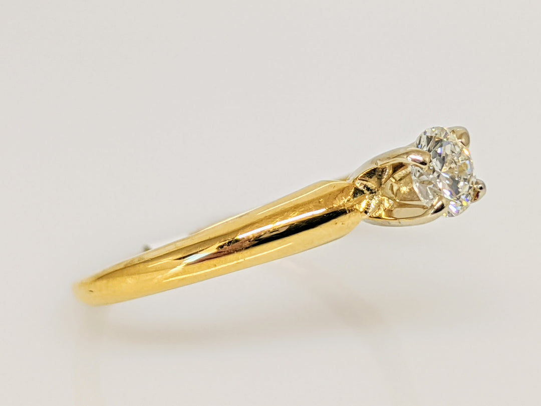 18K .25 CARAT TOTAL SI1 J DIAMOND ROUND 4-PRONG SOLITAIRE ESTATE RING 1.9 GRAMS
