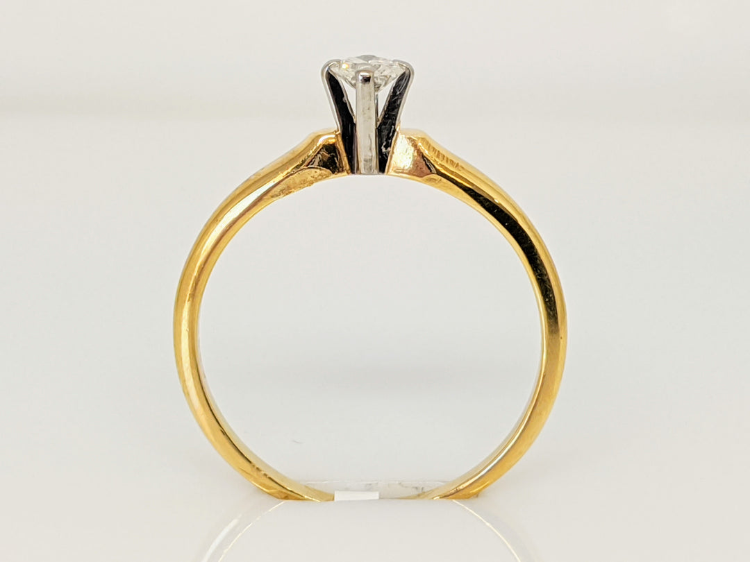 18K .20 CARAT TOTAL SI2 G DIAMOND ROUND 4-PRONG SOLITARE ESTATE RING 2.7 GRAMS