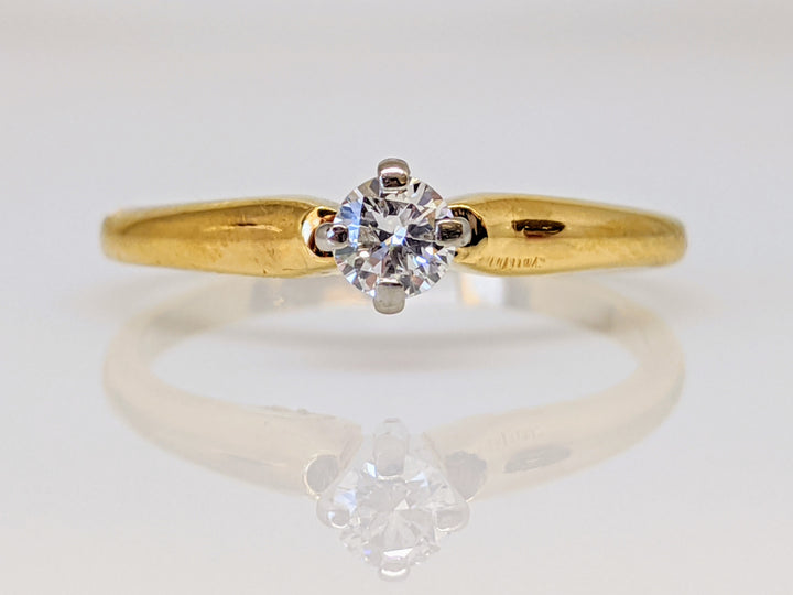 18K .20 CARAT TOTAL SI2 G DIAMOND ROUND 4-PRONG SOLITARE ESTATE RING 2.7 GRAMS