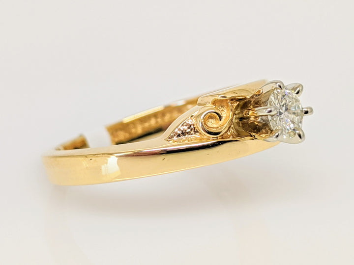 14K .23 CARAT TOTAL SI2 I DIAMOND ROUND BYPASS SOLITAIRE ESTATE RING
