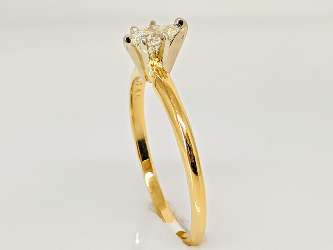 14K .24 CARAT TOTAL SI1 I-J DIAMOND PEAR SOLITAIRE ESTATE RING 1.5 GRAMS