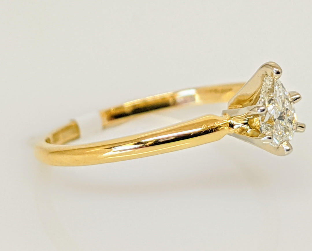 14K .24 CARAT TOTAL SI1 I-J DIAMOND PEAR SOLITAIRE ESTATE RING 1.5 GRAMS