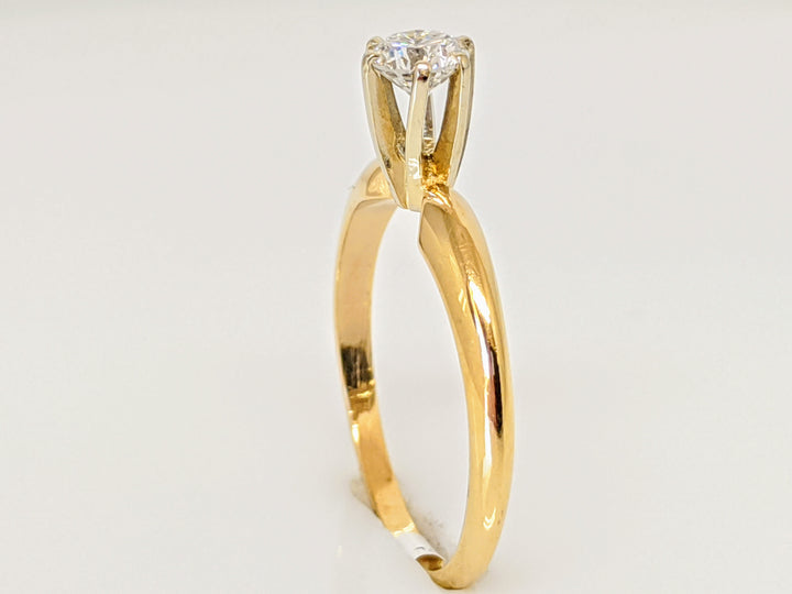 14K .25 CARAT TOTAL  SI3 I DIAMOND ROUND SOLITAIRE ESTATE RING 1.7 GRAMS