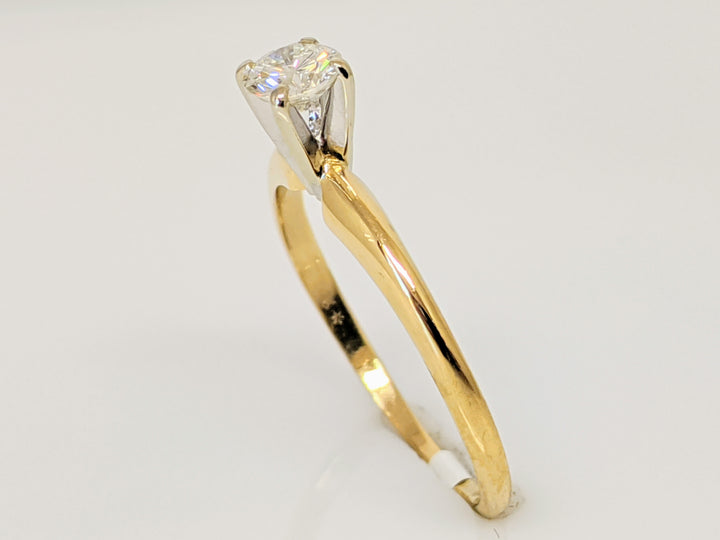 14K .27 CARAT TOTAL SI3 I DIAMOND ROUND 4-PRONG SOLITAIRE ESTATE RING 1.6 GRAMS