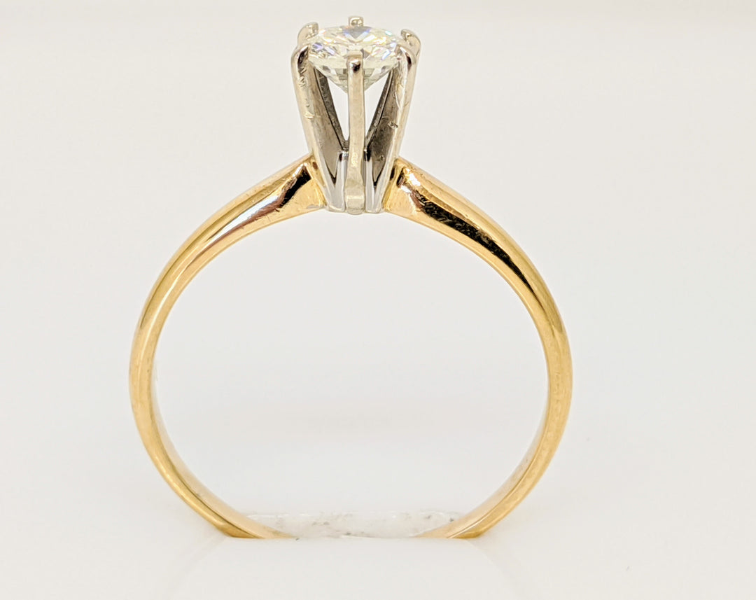 14K .30 CARAT TOTAL I1 I DIAMOND ROUND 6-PRONG SOLITAIRE ESTATE RING 1.9 GRAMS
