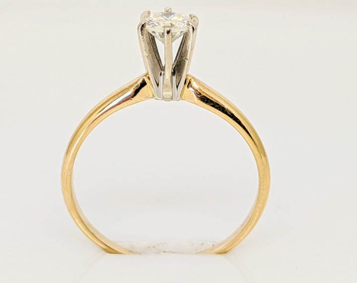 14K .30 CARAT TOTAL I1 I DIAMOND ROUND 6-PRONG SOLITAIRE ESTATE RING 1.9 GRAMS