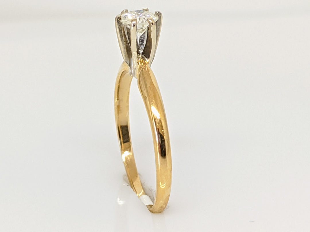 14K .30 CARAT TOTAL I1 I DIAMOND ROUND 6-PRONG SOLITAIRE ESTATE RING 1.9 GRAMS