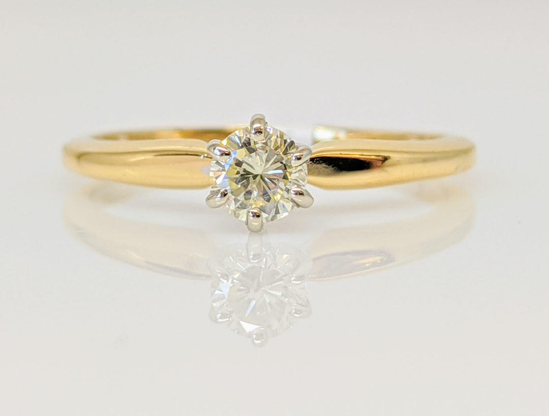 14K .29 CARAT TOTAL SI3 I DIAMOND ROUND SOLITAIRE ESTATE RING 2.1 GRAMS