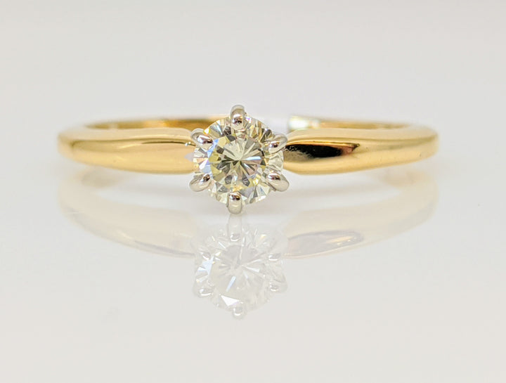 14K .29 CARAT TOTAL SI3 I DIAMOND ROUND SOLITAIRE ESTATE RING 2.1 GRAMS
