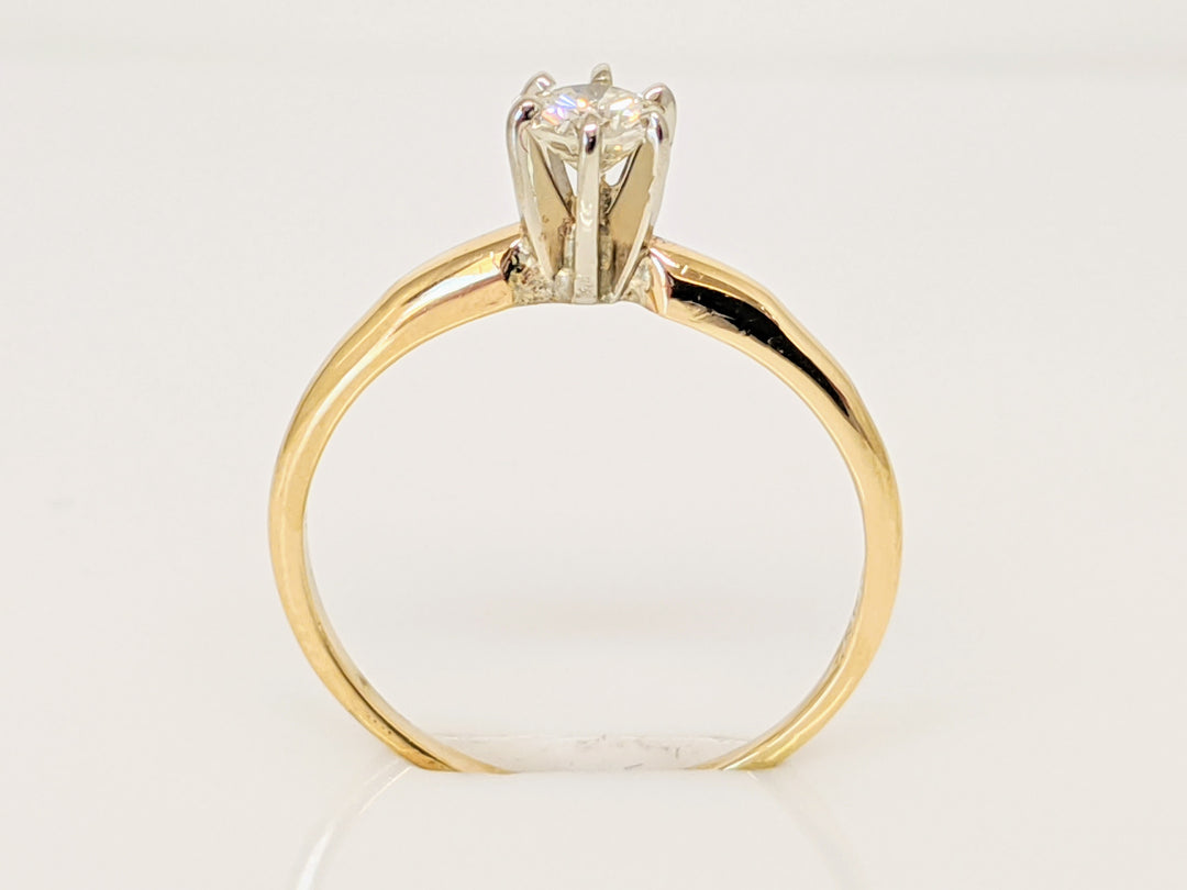 14K .24 CARAT TOTAL SI2 H DIAMOND ROUND SOLITAIRE ESTATE RING 1.4 GRAMS
