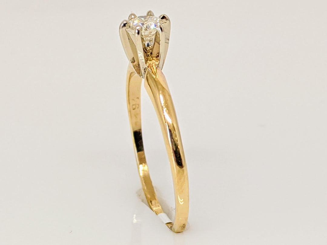 14K .24 CARAT TOTAL SI2 H DIAMOND ROUND SOLITAIRE ESTATE RING 1.4 GRAMS