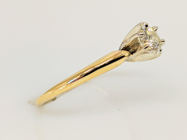 14K .24 CARAT TOTAL SI2 H DIAMOND ROUND SOLITAIRE ESTATE RING 1.4 GRAMS