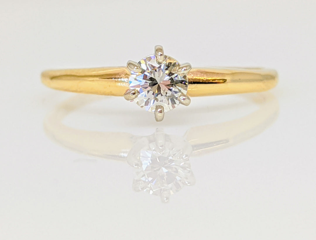 14K .24 CARAT TOTAL SI2 H DIAMOND ROUND SOLITAIRE ESTATE RING 1.4 GRAMS